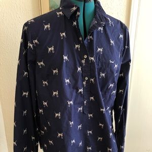 J.Crew Novelty Dog Print Shirt